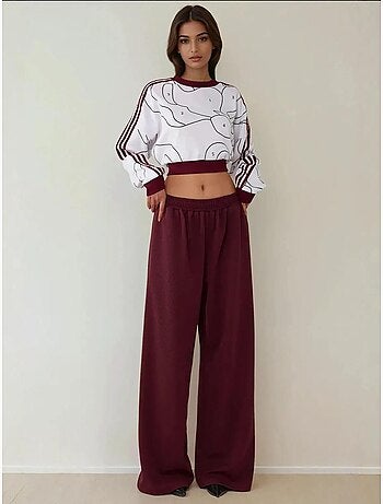Pantalon en jersey à jambe large avec taille élastique hiccup