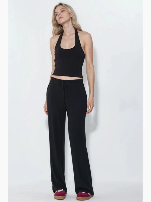 Pantalon en jersey à jambe large busem - Kiabi Pantalon en jersey à jambe large busem - Kiabi