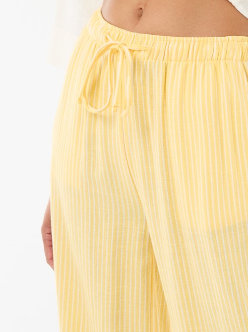 Pantalon en lin avec 2 poches - Kiabi