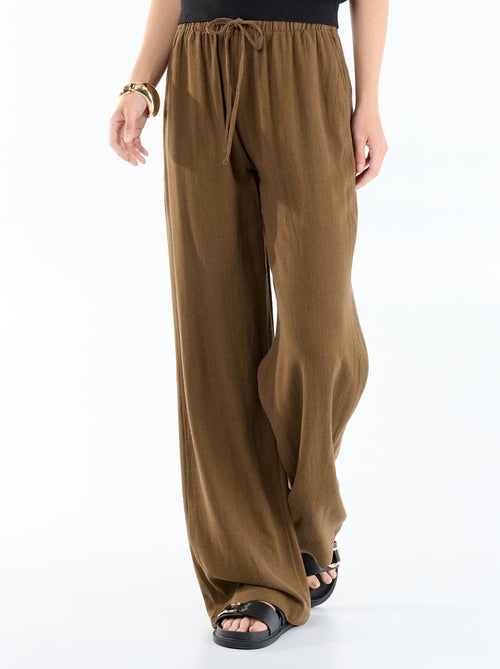 Pantalon en lin avec 2 poches - Kiabi