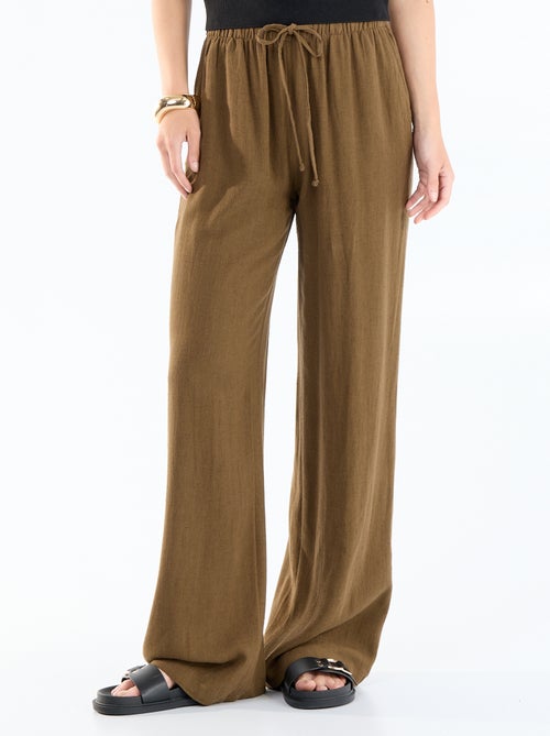 Pantalon en lin avec 2 poches - Kiabi
