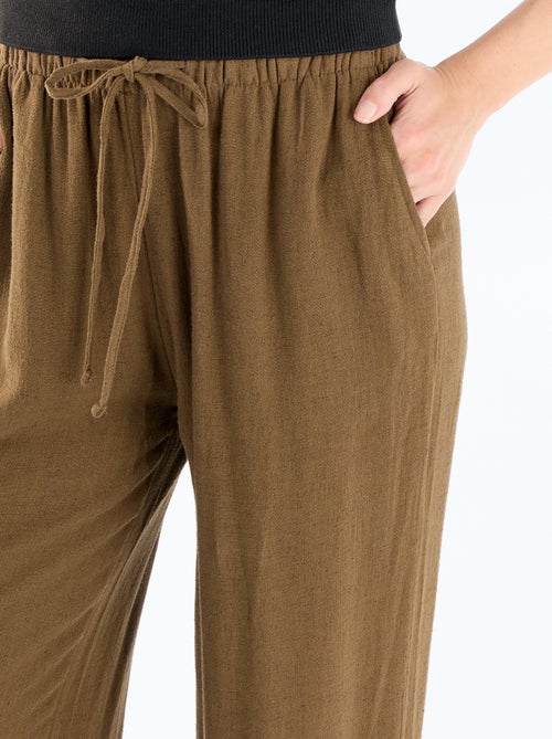 Pantalon en lin avec 2 poches - Kiabi