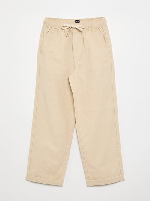 Pantalon en lin et coton - Kiabi