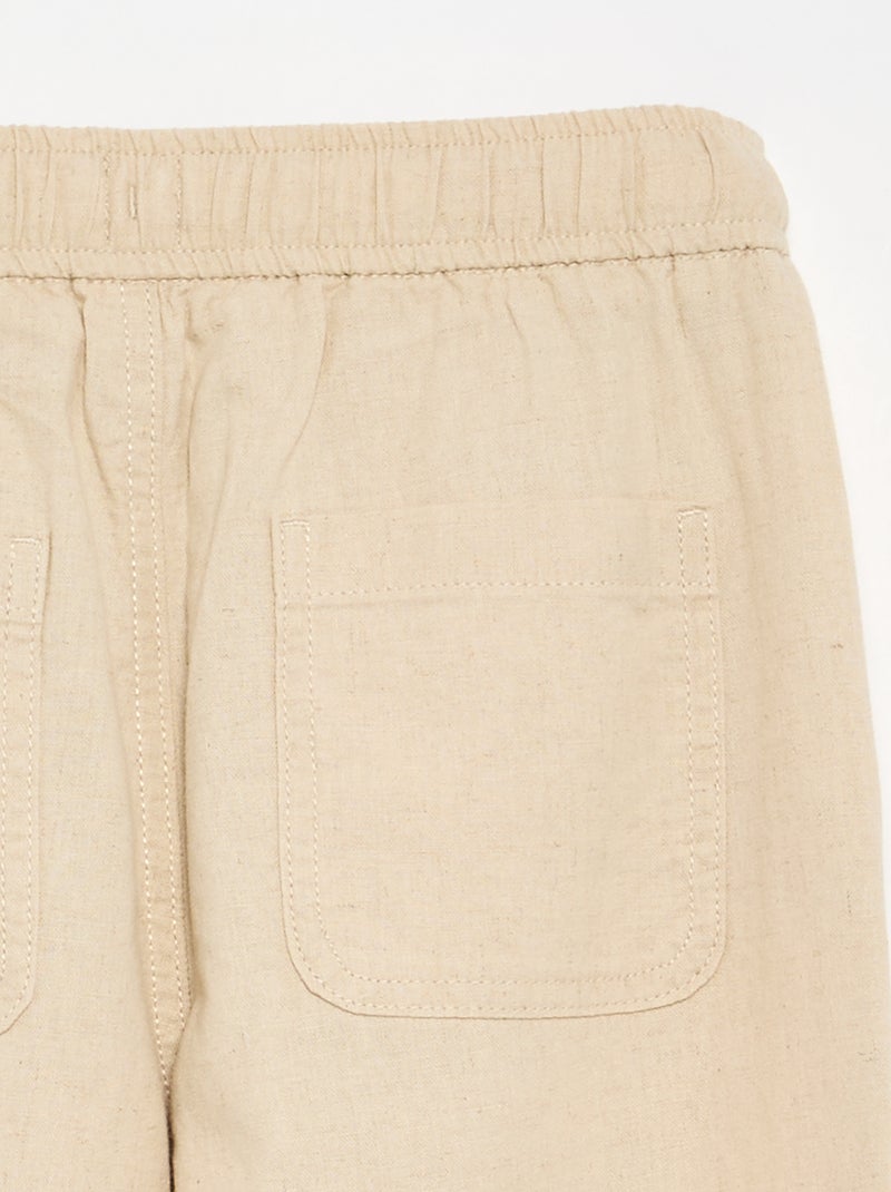 Pantalon en lin et coton Beige - Kiabi
