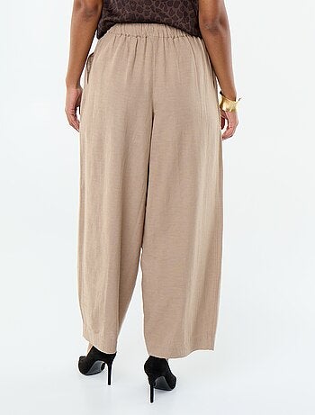 Pantalon en lin femme taille haute