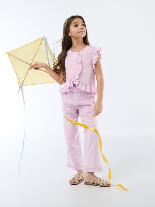 Pantalon en lin mélangé - Kiabi