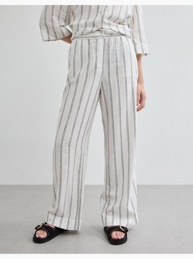 Pantalon en lin, MO Fashion Ecru - Kiabi