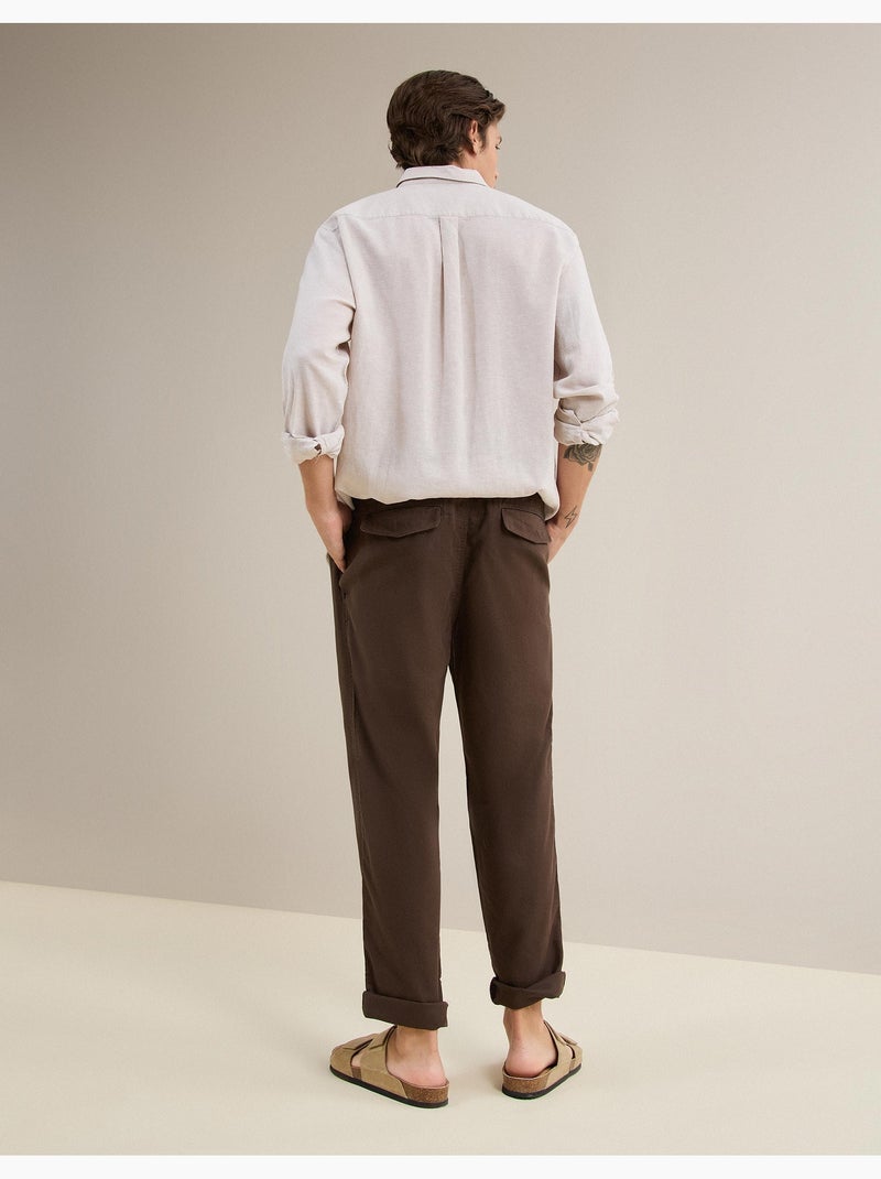 Pantalon en lin, MO Fashion Marron - Kiabi