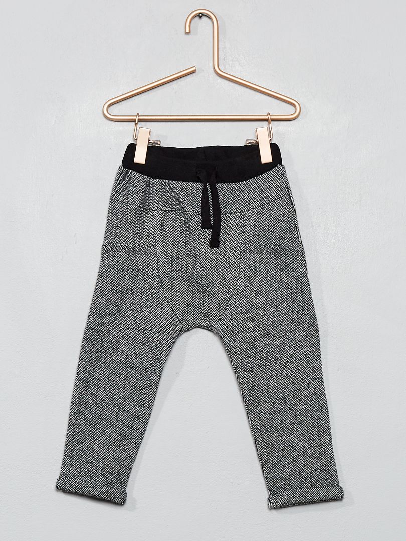 Pantalon en maille à chevrons gris chevrons - Kiabi