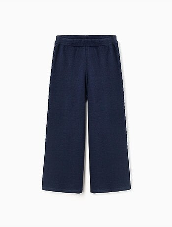 Pantalon en maille à jambe large avec détails torsadés