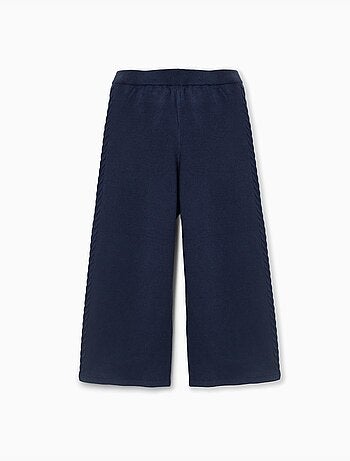Pantalon en maille à jambe large avec détails torsadés