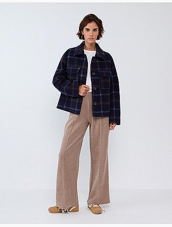 Pantalon en maille à jambes larges et enlacées, mo fashion