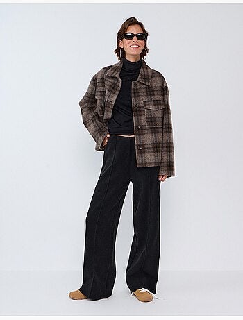 Pantalon en maille à jambes larges et enlacées, mo fashion