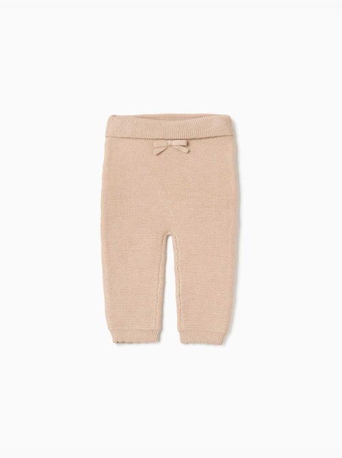 Pantalon en maille avec nœud décoratif - Kiabi