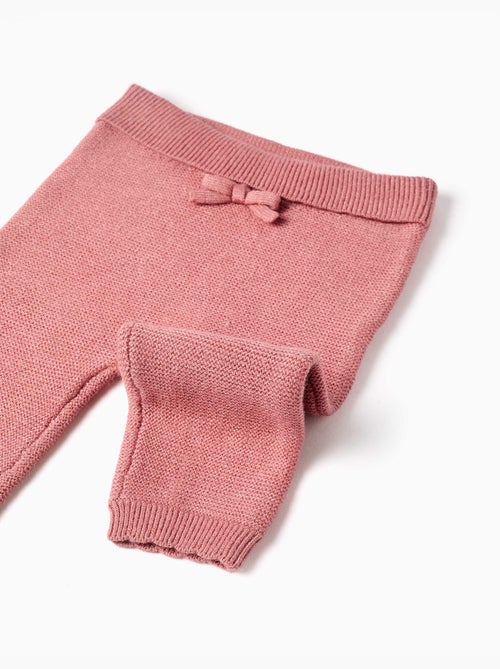 Pantalon en maille avec nœud décoratif - Kiabi