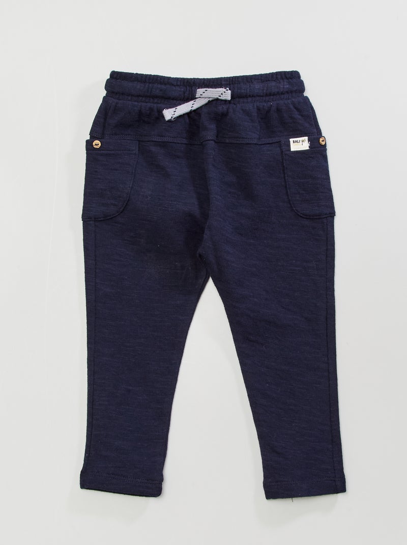 Pantalon en maille bleu marine - Kiabi