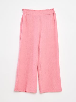 Pantalon en maille gaufrée avec motifs