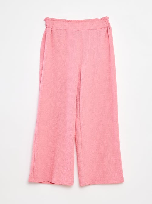 Pantalon en maille gaufrée avec motifs - Kiabi