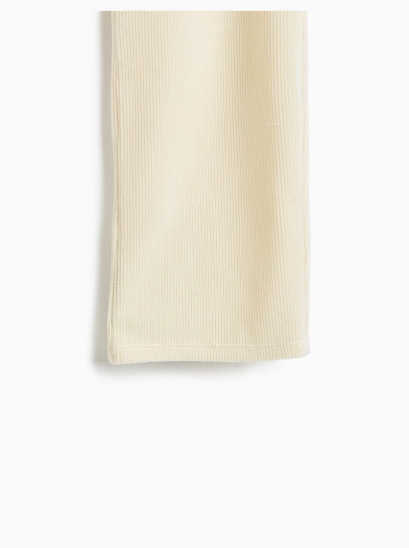 Pantalon en maille large, mo fashion Beige - Kiabi
