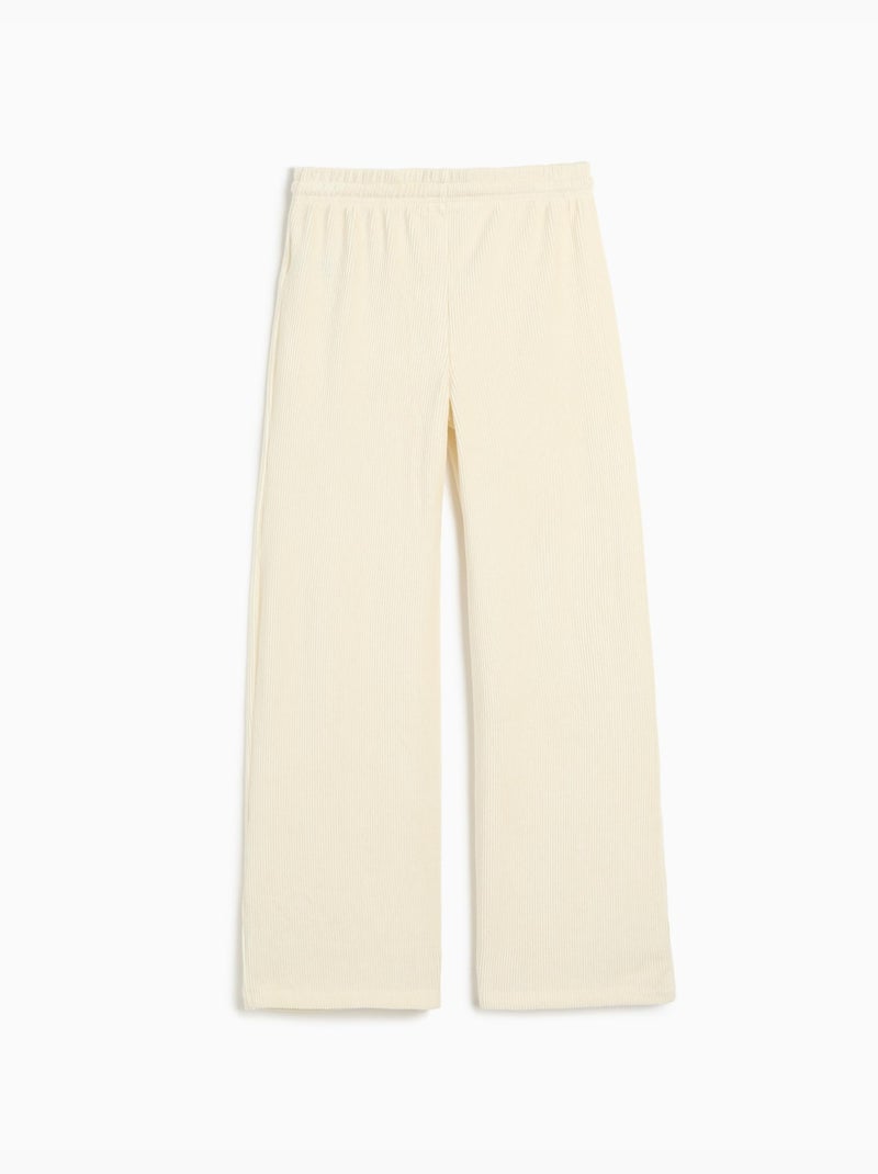 Pantalon en maille large, mo fashion Beige - Kiabi
