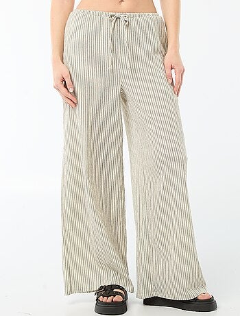Pantalon femme en maille légère à coupe large