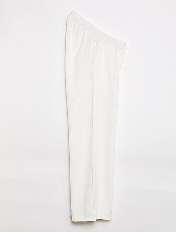 Pantalon large taille haute femme en maille légère