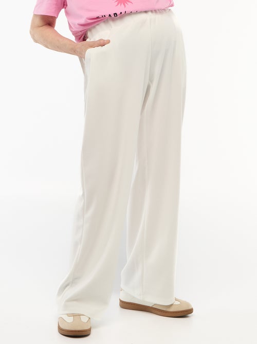 Pantalon en maille légère pour femme à coupe large et taille haute - Kiabi