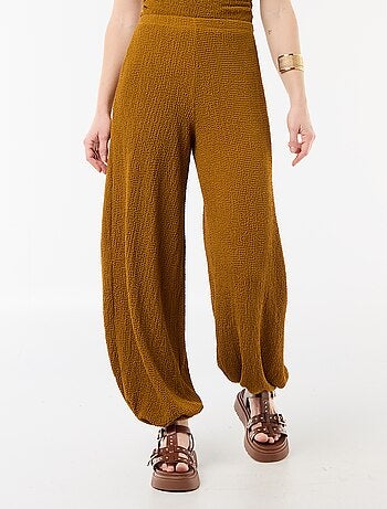 Pantalon en maille légère pour femme à coupe large