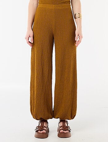 Pantalon en maille légère pour femme à coupe large