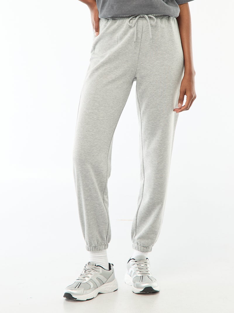 Pantalon en maille lourde femme coupe jogging Gris - Kiabi