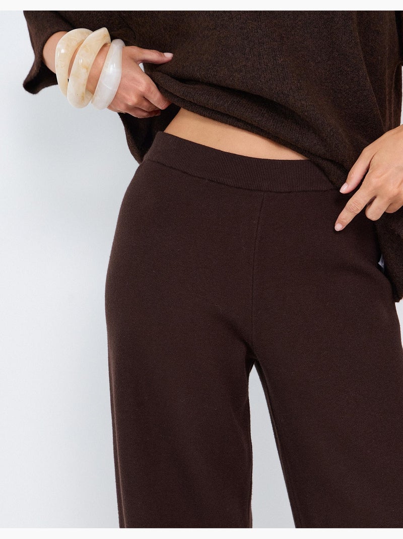 Pantalon en maille, mo fashion Marron - Kiabi