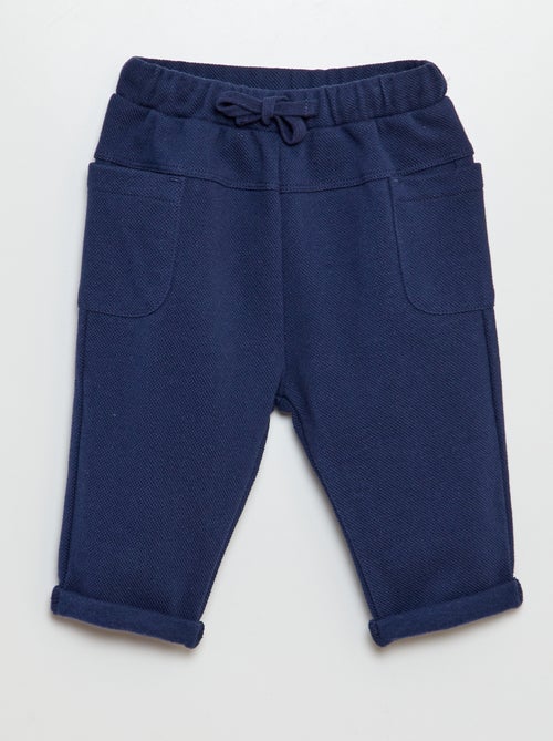 Pantalon en maille piquée avec poches plaquées - Kiabi