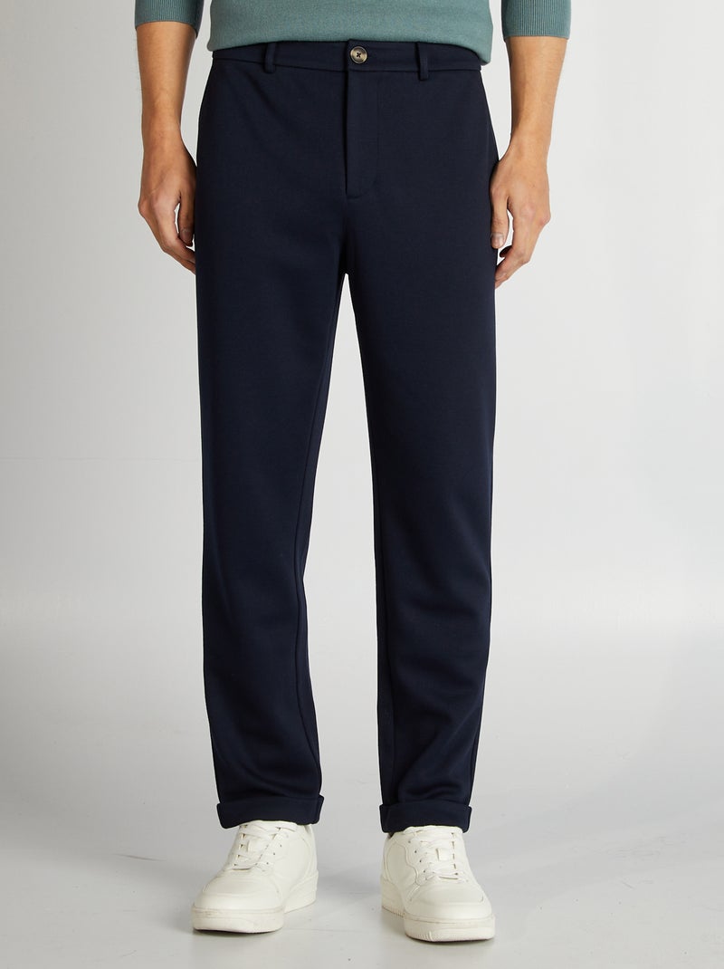 Pantalon en maille piquée Marine - Kiabi