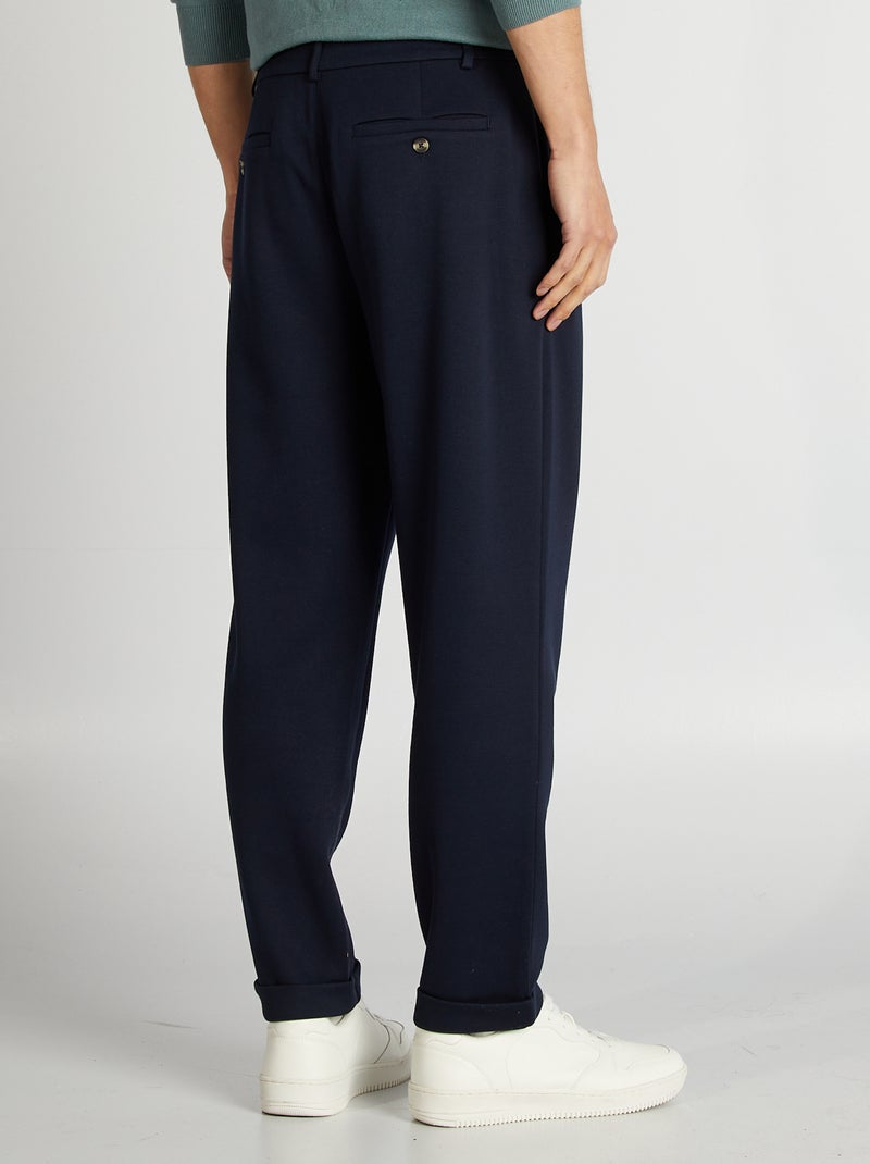 Pantalon en maille piquée Marine - Kiabi