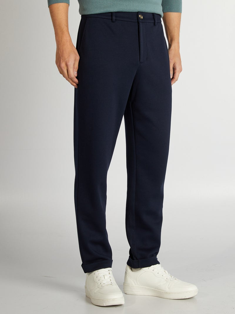 Pantalon en maille piquée Marine - Kiabi