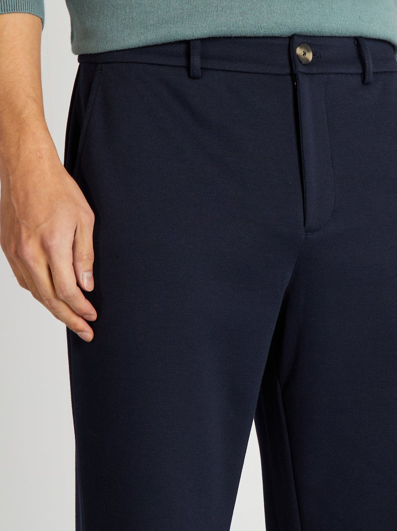 Pantalon en maille piquée Marine - Kiabi