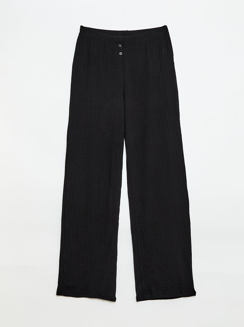 Pantalon en maille pointelle Gris - Kiabi