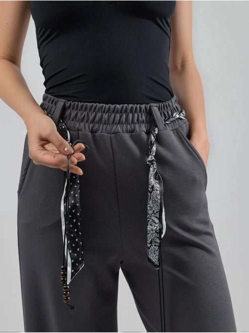 Pantalon en maille taille haute à jambes droites hiccup - Kiabi