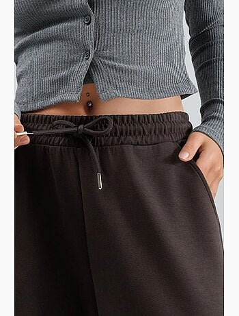 Pantalon en maille taille haute et jambes larges busem