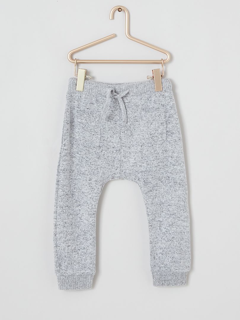 Pantalon en maille ultra douce gris - Kiabi