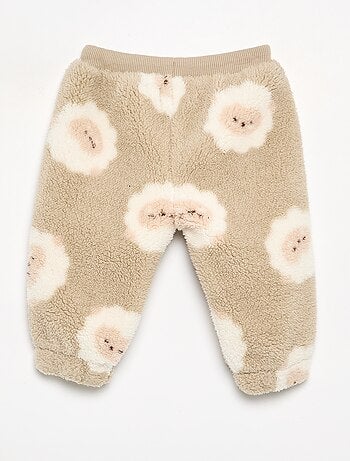 Pantalon en matière effet moutonné
