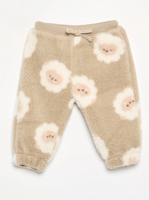 Pantalon en matière effet moutonné - Kiabi