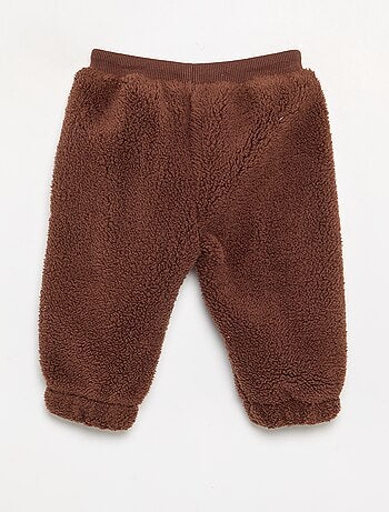 Pantalon en matière effet moutonné