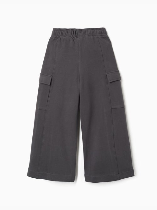 Pantalon en molleton à jambe large avec poches cargo - Kiabi