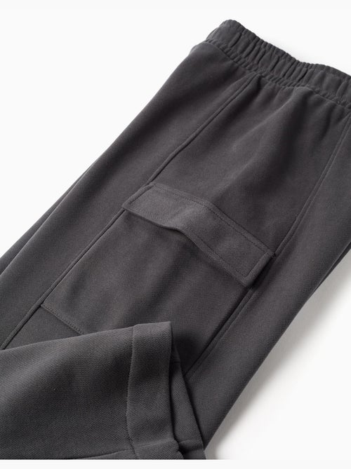 Pantalon en molleton à jambe large avec poches cargo - Kiabi