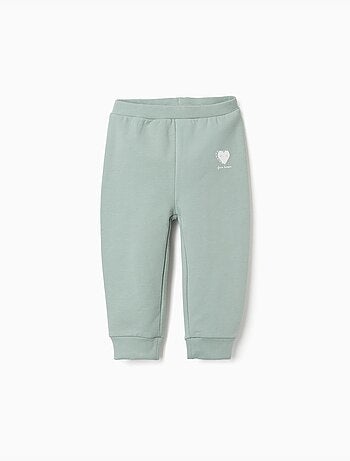 Pantalon en molleton avec doublure en coton peigné et imprimé cœur