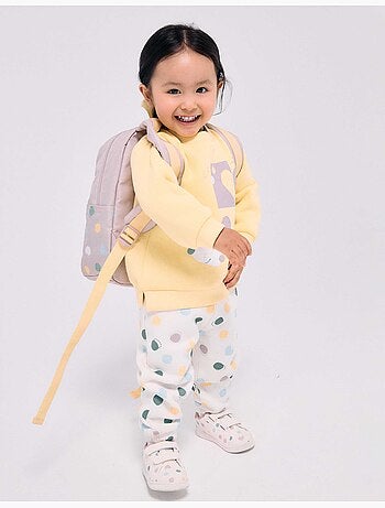Pantalon en molleton avec doublure en coton peigné et motif à pois