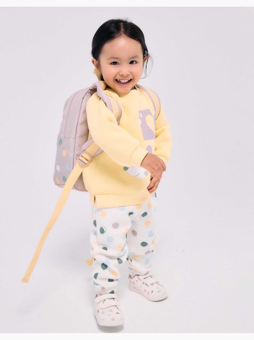 Pantalon en molleton avec doublure en coton peigné et motif à pois - Kiabi