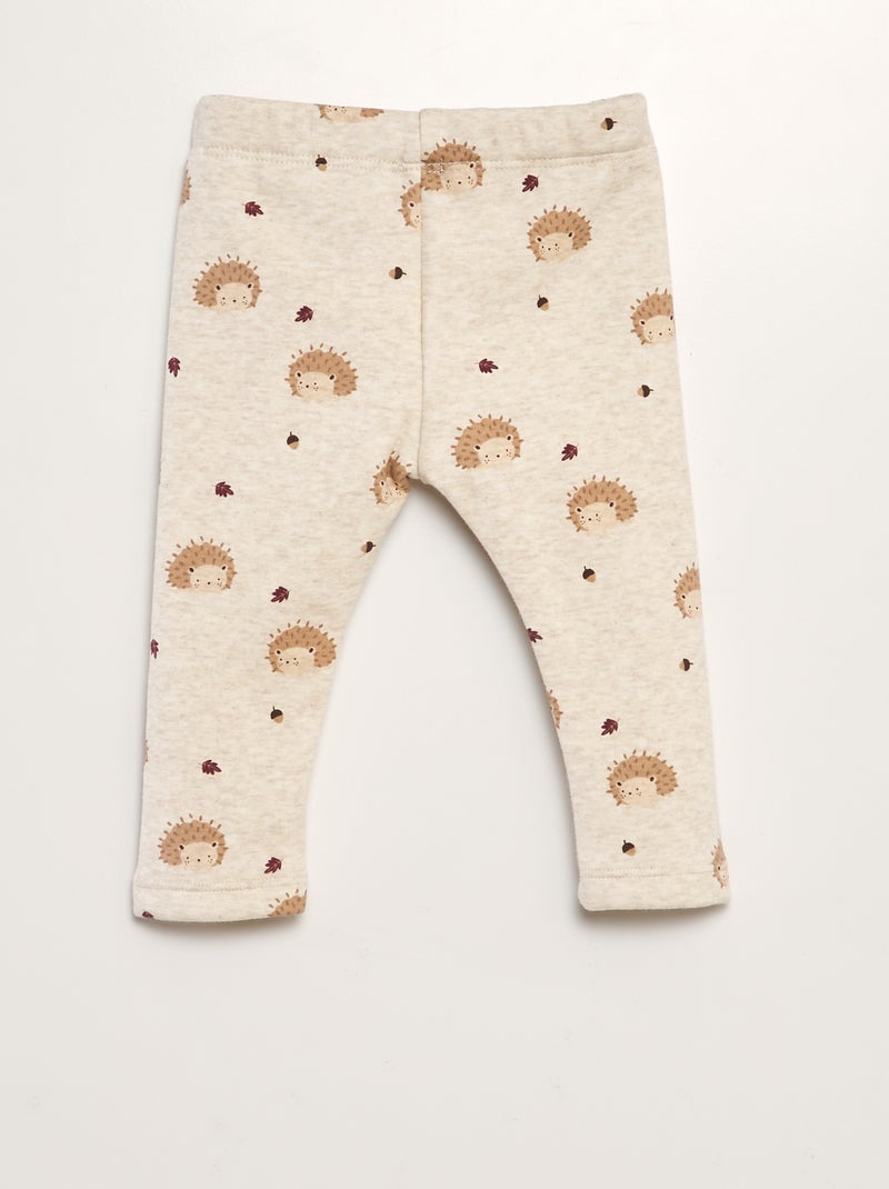 Pantalon en molleton avec nœud Beige 'herisson' - Kiabi