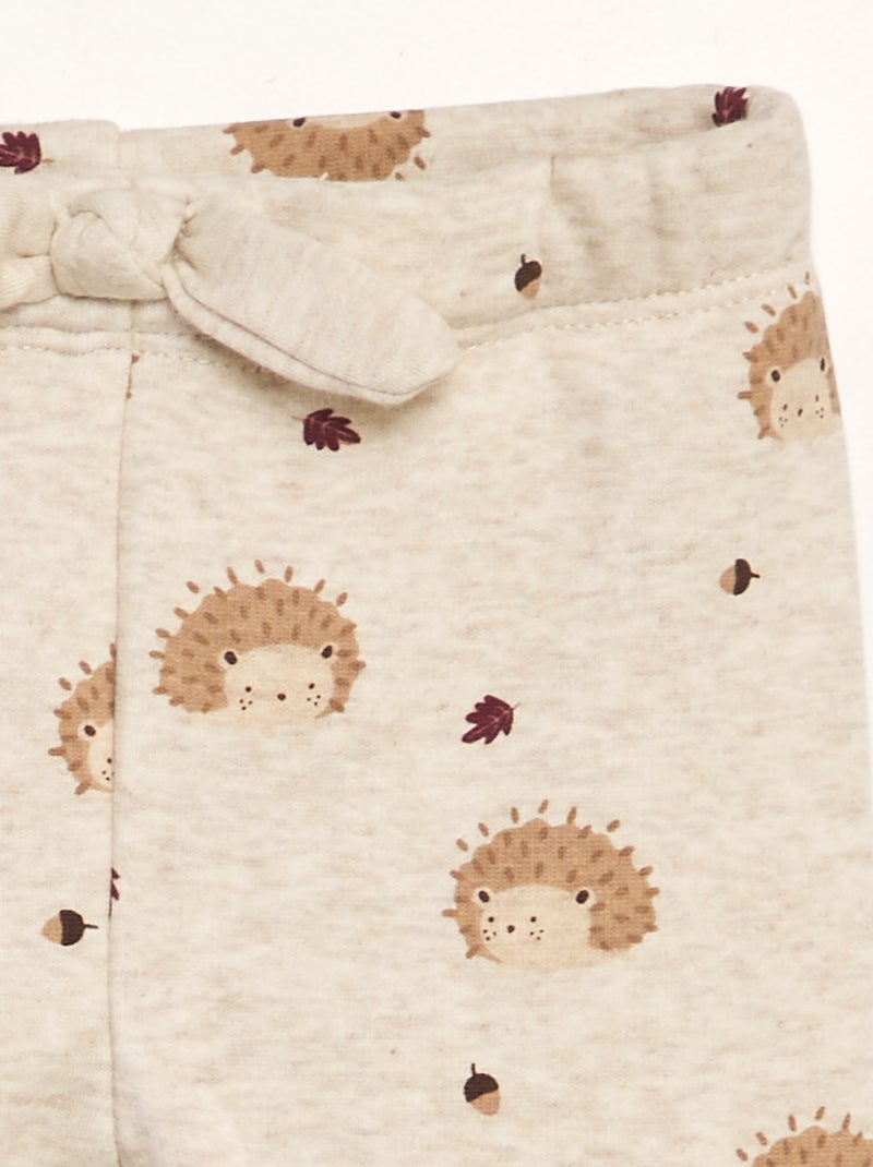Pantalon en molleton avec nœud Beige 'herisson' - Kiabi